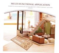SHINEOFI 3 Pièces Miniature Double Wooden Doors for Dollhouse Chinese Style Functional Movable Doors DIY Mini Furniture Accessories for Dollhouse Building Materials