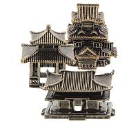 SHINEOFI 3 Pièces Modèle de Pagode Décoration Zen Miniature en Laiton Doré Ornement Polyvalent au Design Compact pour Aquarium Intérieur pour Jardin Asiatique