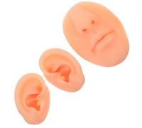 SHINEOFI 3 Pièces Modèle D'oreille en Silicone Souple pour Piercing, | Simulation Réaliste, Outil Portable Polyvalent, Usage Médical et Maquillage, Forme Oreille Nez Bouche