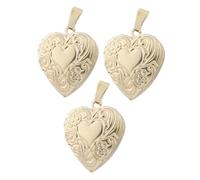 SHINEOFI 3 Pièces Pendentifs Cœur pour Bijoux Médaillons Photo Ouvrables et Élégants Cadres Photo Mémoriaux pour Femmes et DIY