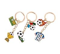 SHINEOFI 3 Pièces Porte-clés Football en Alliage Résistant Forme Maillot et Trophée, Accessoire Sportif pour Fans et Collectionneurs Lors des Rassemblements