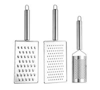 SHINEOFI 3 Pièces Râpe à Fromage et Légumes Acier Inoxydable Multi-usage avec Lame Fine et Gros Zesteur Manuel Antidérapant pour Gingembre Pommes de Terre et Carottes