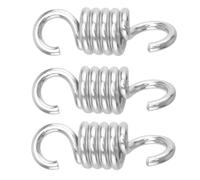 SHINEOFI 3 Pièces Ressort Suspendre pour Chaise Hamac Suspendue en Fer Galvanisé, Ensemble de Ressorts Robustes Argentés Supportant Jusqu'à 200kg pour Usage Extérieur et Voyage