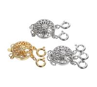 SHINEOFI 3 Pièces Séparateur de Collier Cuivre Fermoirs Multi Couches pour Bijoux Empilables Accessoire Portable pour Séparer et les Colliers