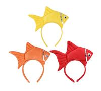 SHINEOFI 3 Pièces Serre-tête Poisson Doré pour Garçon Fille Bandeau Poisson Cartoon Accessoire de Fête Océan Thème Halloween pour Filles et Tout-petits