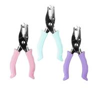 SHINEOFI 3 Pièces Single Hole Puncher Portable Handheld Loose-leaf Paper Punch With Grip For Office Home And Craft Use