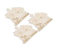 SHINEOFI 3 Pièces Unfinished Wooden Christmas Wreath Cutouts With Rope DIY Paintable Wood House Ornaments For Holiday Decoration Lightweight And Portable