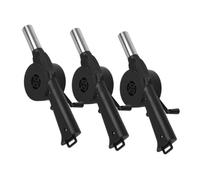 SHINEOFI 3 pièces Ventilateur à Manivelle Portable Souffleur Manuel pour Barbecue Extérieur Outil Métal et Plastique Accessoire Pratique pour Feu de Camping et Cuisson Grill