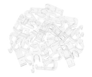SHINEOFI 30 Pièces Crochet Transparent pour Stores Fixation Murale en Pom, Léger et Sûr, Compatible Chaînes Romaines et Verticales Sécurité Optimale