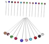 SHINEOFI 30 Pièces Hijab Pins Fer avec Embellissement Zircon et Capuchons de Sécurité Broches pour Foulards Musulmans Clips Élegants pour Usage Quotidien et Occasions Spéciales