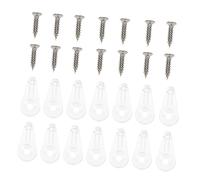 SHINEOFI 30pcs Clips de Fixation Miroir en Plastique avec Vis, Surface Lisse et Sûre, Adaptés pour Armoire et Bibliothèque, Accessoires Transparents pour Verre Encastré