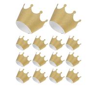 SHINEOFI 36 Caissettes Papier pour Muffins de Couronne Dorée Paillettes, Présentation Élégante pour Décoration Anniversaire et Shower, Lot de 36 Pièces