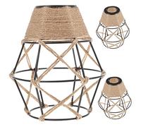 SHINEOFI 3pièces Abat-jour Suspendu Tissé Décoration De Lampe Intérieure Cache-lampe Pour Plafonnier Style Bohème Design Original