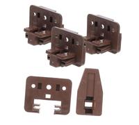 SHINEOFI 4 Ensemble guides de tiroir remplacement de tiroir glissière de quincaillerie de tiroir arrêt de tiroir support de fixation pour façade de tiroir Plastique Brown