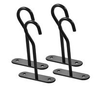 SHINEOFI 4 Ensembles Lot de Crochets de Plafond et Muraux pour Plantes Suspendues Supports Fer Noir Installation Facile sur Briques pour Jardinières Mangeoires Lanternes Décoration