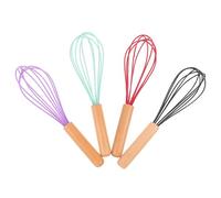 SHINEOFI 4 pièces Batteur Œufs Manuel avec Poignée Silicone Ergonomique Ustensile Cuisine Multifonctionnel pour Maison Restaurant Pâtisserie Mélange et Pâte