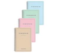 SHINEOFI 4 Pièces Bloc-notes à Spirale Portable Cahier Ligné A5 | Papier Glacé à Impression Soignée, Quatre Pièces, Usage Scolaire Quotidien, Format Pratique