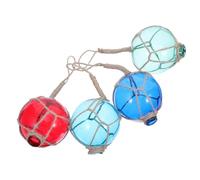 SHINEOFI 4 Pièces Bouée Verre Décorative Marine Suspendue 5 Pouces pour