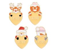 SHINEOFI 4 Pièces Broche D'amour De Noël Broche De Dessin Animé Épinglette Du Père Noël