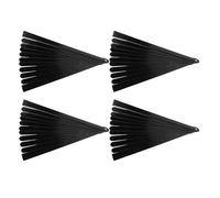 SHINEOFI 4 Pièces Cadre D'éventail Pliant Vierge Noir en Plastique | Baleines Lisses et Transparentes, pour Feuilles Papier, Ateliers Créatifs, Arts Martiaux, Festivals D'