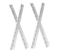 SHINEOFI 4 Pièces Charnières Piano Inox Longues Charnières Réglables Acier Inoxydable avec Trous Percés pour Coffres Armoires Utilisation Polyvalente