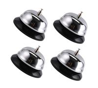 SHINEOFI 4 Pièces Cloche de Service Inox avec Base Antidérapante Sonnette pour Comptoir Restaurant Cuisine et Facile à Nettoyer
