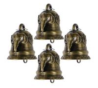 SHINEOFI 4 Pièces Clochette Vintage Éléphant en Alliage Fait Main Carillons Apaisants pour Projets Artisanaux et Décoration de Maison pour Bébés Couleur Or