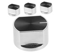 SHINEOFI 4 Pièces Commutateurs rotatifs boutons de cuisinière à remplacement Remplaçable lisse brûleur bouton de cuisinière à boutons de gamme universelle Alliage de zinc Noir