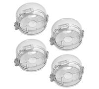 SHINEOFI 4 Pièces Couvercle de Bouton de Cuisinière à Gaz, Protection de Bouton de Cuisinière Ronde en Plastique Blanc, Résistante à L'usure, pour Gazinière et Four, Adultes et Garçon