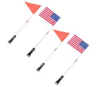 SHINEOFI 4 Pièces Drapeau de Sécurité avec Mât pour Vélo Garçon et Filles