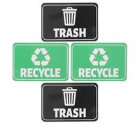 SHINEOFI 4 Pièces Étiquette de Tri Magnétique pour Poubelle en Matériau Imperméable et Résistant aux Rayures, Autocollant Symbole de Recyclage pour Murs et Bureaux en Communauté