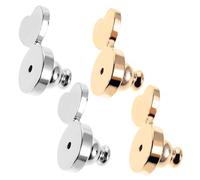 SHINEOFI 4 Pièces Fermoirs de Boucles Doreilles Forme de Cœur Antichute Support Plat pour Boucles Doreilles Pendantes Accessoires de Remplacement pour Femmes Lot Or et Confortables et