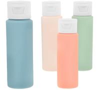SHINEOFI 4 Pièces Flacon de Shampoing Vide, Flacon de Lotion Rechargeable, 50ml, Plastique, Souple, Anti-fuite, pour Voyage et Usage Quotidien