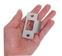 SHINEOFI 4 pièces Kit de Plaques de Gâche Acier Inoxydable T pour Porte Intérieure Renfort Serrure Anti-corrosion pour Chambre Salle de Bain et Bureau Finition Polie