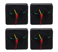 SHINEOFI 4 Pièces Kit de Remplacement du Mécanisme de Mouvement D'horloge Murale à Quartz Noir en Plastique avec Fonction Saut de Seconde Précise pour Maisons et Espaces Occupés
