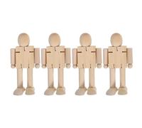SHINEOFI 4 Pièces les gens en façonnent les chiffres figurine de robot poupées en pour jouer corps de poupée en à chevilles robot en cheville Beige