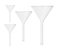 SHINEOFI 4 pièces Lot de Entonnoirs Verre Court pour Laboratoire Transparents et Durables pour Transfert Précis de Liquides Chimie Analytique