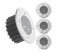 SHINEOFI 4 pièces Lot de Lampes Solaires Encastrées Acier Inoxydable Éclairage Extérieur Étanche pour Jardin Allée et Terrasse Détecteur de Mouvement Intégré Installation Facile Au Sol