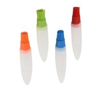 SHINEOFI 4 pièces Lot de Pinceaux à Huile Silicone Effilés pour Barbecue Extérieur Brosse Multifonction Silicone Alimentaire pour Badigeonner et Nettoyer Grillades