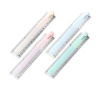 SHINEOFI 4 pièces Lot de Règles Pliantes Plastique Outil Multifonction pour Dessin Géométrique Règle de Mesure Précise pour École et Devoirs