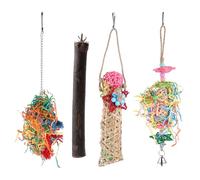 SHINEOFI 4 Pièces Mâcher Suspendu Étoile à Cinq Branches, pour Perroquet | Papier, Exercice du Bec, Usage en Cage, pour Oiseaux et Perroquets