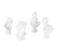 SHINEOFI 4 Pièces Mini Buste Décoratif en Résine Blanche, Sculpture Renaissance Réaliste, Résistante la Déformation, Taille Portable pour Croquis et Décoration Intérieure