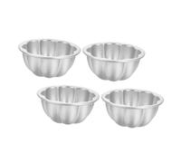 SHINEOFI 4 pièces Moules à Mini Tartelettes Alliage Aluminium Résistants Chaleur Lavables pour Muffins Puddings et Gâteaux Adaptés Cuisine Maison et Professionnels