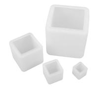 SHINEOFI 4 pièces Moules Carrés Silicone pour Résine Époxy Lot de Résistants à Haute Température sans Ponçage pour Fabrication de Bougies et Décorations DIY