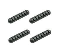 SHINEOFI 4 pièces Organisateur de Câbles Silicone Noir Support de Rangement Souple Ports pour Bureau Voiture et Maison Gestion Simple et Pratique des Fils