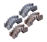 SHINEOFI 4 pièces Ornements de Jardin Miniatures Résine Lot de Ponts Décoratifs Style Palais pour Extérieur Accessoires de Scène pour Micro-paysages et Jardins Miniatures