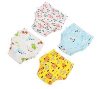 SHINEOFI 4 Pièces Pantalon D'apprentissage Imperméable en Coton pour Garçon et Filles, Design Élastique et Lavable en Machine, Formation Propreté des Tout-petits