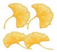 SHINEOFI 4 pièces Patches de Réparation Vêtements Ginkgo Motifs Thermocollants DIY Décoratifs pour Jeans Sacs à Dos