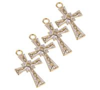 SHINEOFI 4 Pièces Pendentifs Croix en Acier Inoxydable pour Création de Bijoux Diy, Pendentifs Suspendus Élégants Adaptés aux Idées Présents Chrétiennes pour Femmes et Hommes