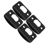 SHINEOFI 4 Pièces Plaques de Gâche de Porte Acier Inoxydable Noir Renfort pour Cadre de Porte Kit de Réparation Robuste et Silencieux Compatible Maison et Bureau